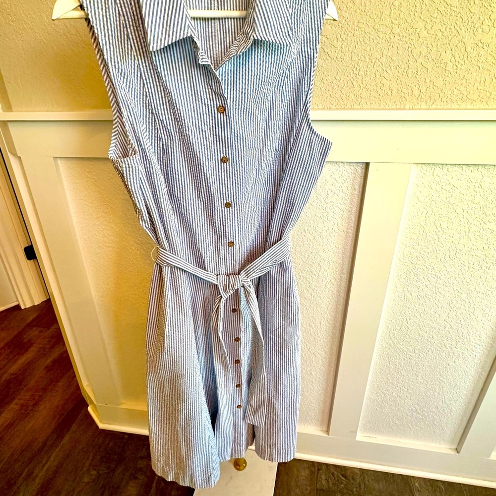EUC Seersucker Anne Klein Dress -Size 16